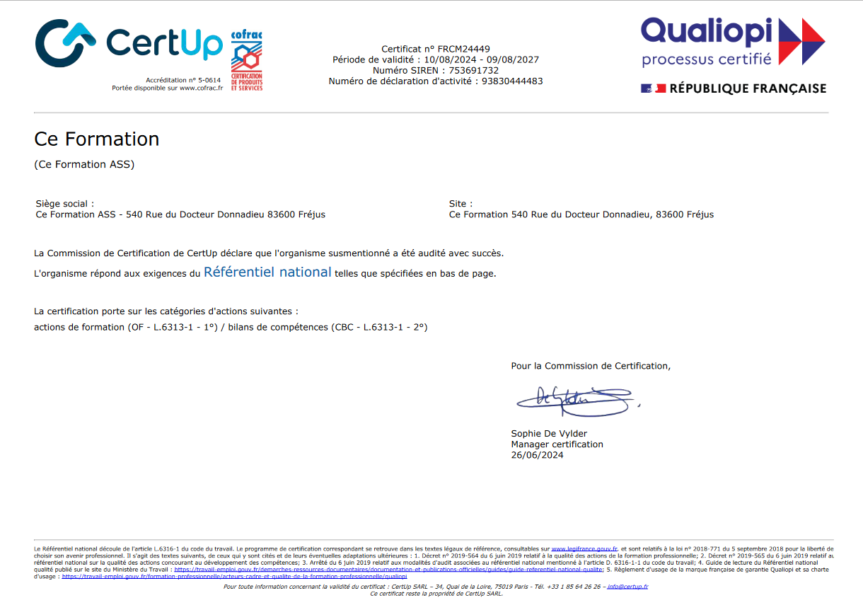 Certification Qualiopi